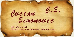 Cvetan Simonović vizit kartica